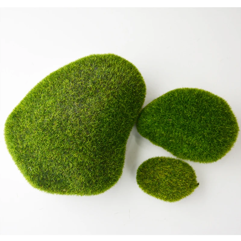 10pcs/lot Moss Stone Landscaping Artificial Green Plant Miniature Dollouse Garden Craft Fairy