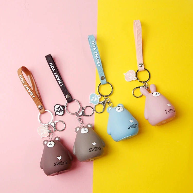 

Cartoon Anime Rabbit Bunny Bear Waistband Keychain Key Chains Key Ring Holder for Women Bag Pendant D341