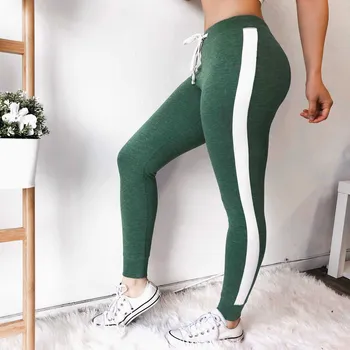 

2019 New Spring Summer Pants Hot Women Trousers Sexy Comfort Sides Patchwork Long Pants Green Black Grey Skinny Casual Pants