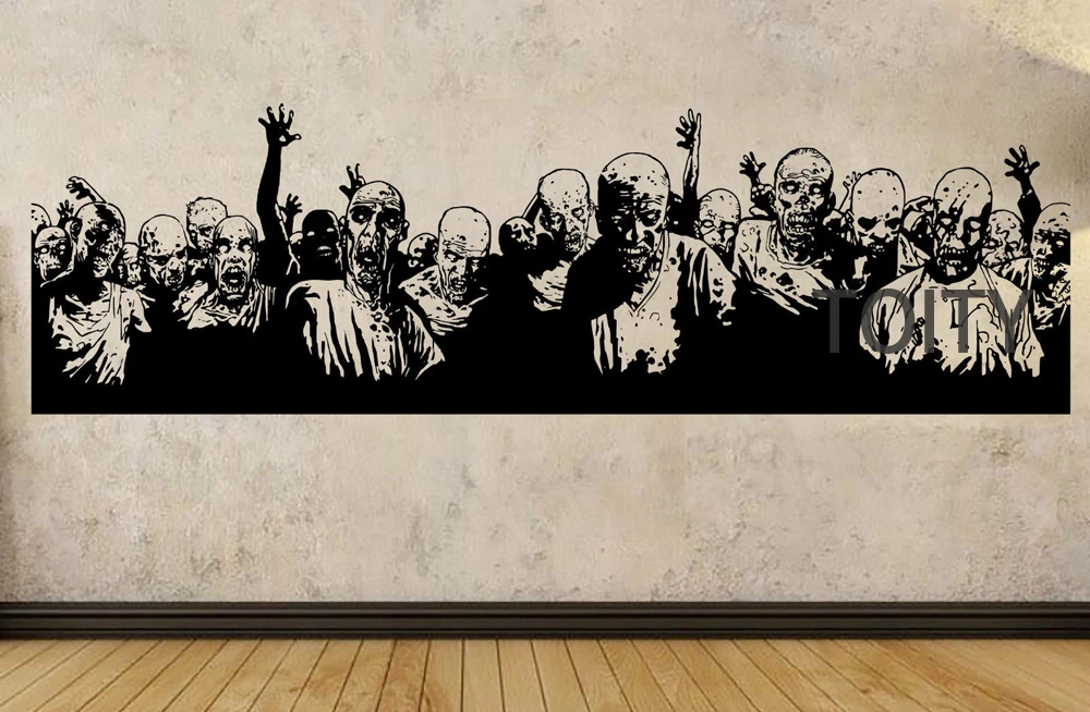 

Zombie Coming Poster Wall Sticker Vinyl Decal Dorm Teen Room Art Decor Giant TV Mural H55cm x W182cm