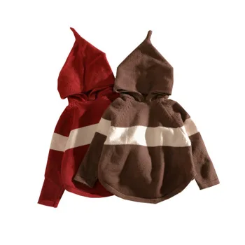 

New Hooded Loose Baby Sweater for Girl Boy 2 3 4 5 6 7 Years 2019 Spring Autumn Children Girls Striped Knitted Sweaters Clothes