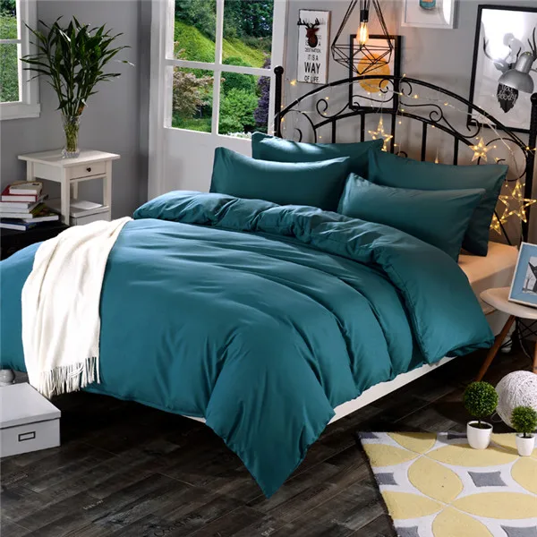 1pcs Cotton Blend Duvet Cover Solid Color Reactive Printing Comforter