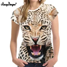 NOISYDESIGNS T Shirt Mulheres T-shirt de Impressão 3D Animal Leopardo Tigre t-shirt das Mulheres T-shirt Casual camisa Legal t K-pop Moda(China)