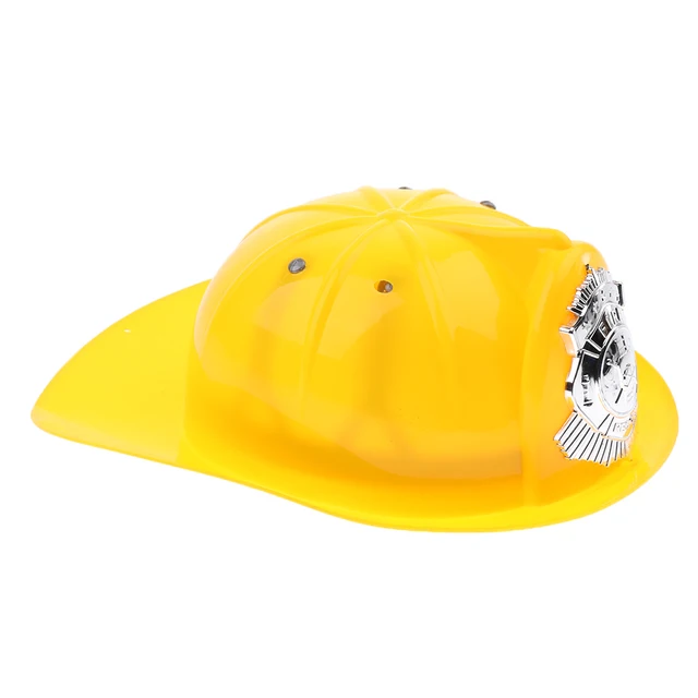 Kid Pretend Play Fireman Chief Simulation Safety Helmet Firefighter Plastic Hat Cap Toy 2