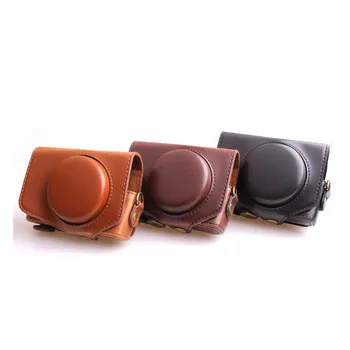 

Portable PU Leather case Camera Bag Cover for Canon SX740 SX740HS SX720HS SX720 SX730HS SX730 pouch With Shoulder Strap