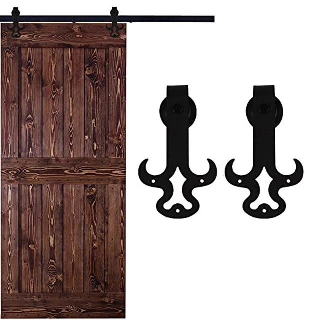 Ship From Usa 6ft 16 Ft Household Fancy Style Barn Door Hardware Ship From Usa 6ft 16 Ft Household Fancy Style Barn Door Hardware Black Sliding Rollers