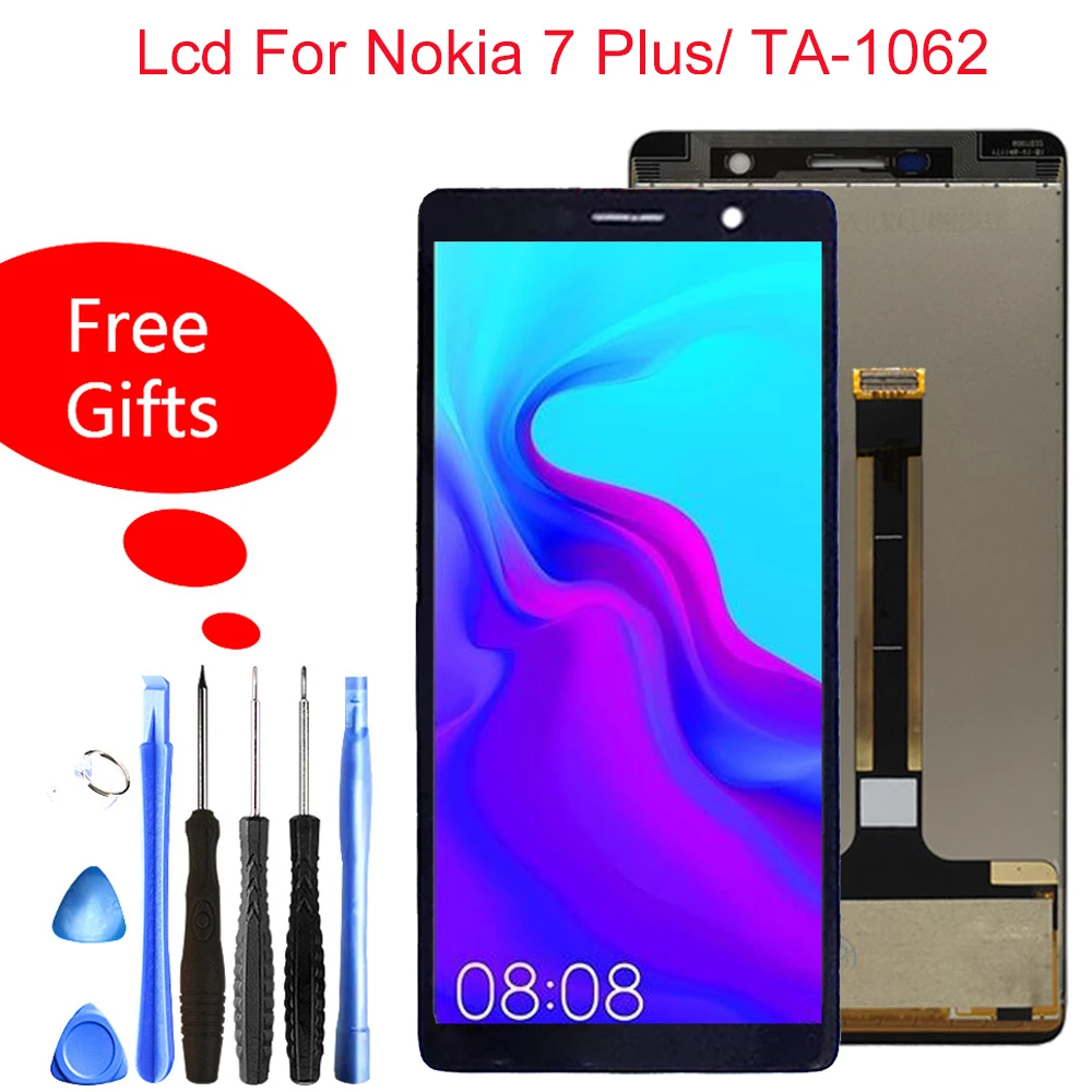

Quality Display For Nokia 7 Plus LCD 7Plus Lcd Touch Screen Digitizer Display For Nokia E7 Plus TA-1062 LCD Replacment