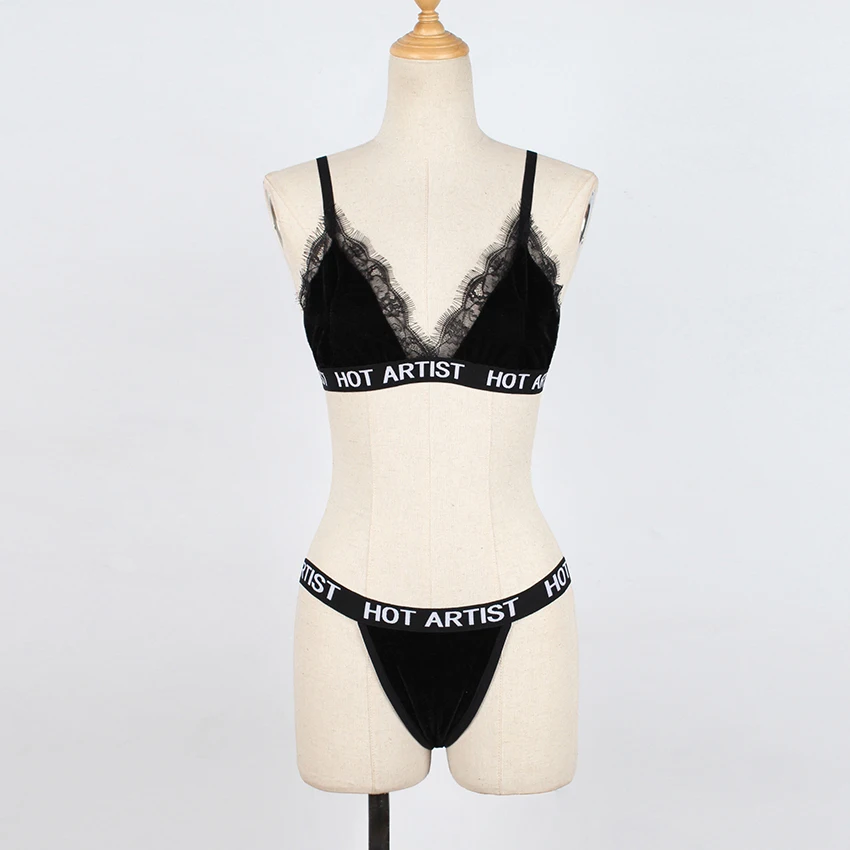 Lanshifei Bralette нижнее белье для женщин комплект нижнего белья из плюша с кружевным
