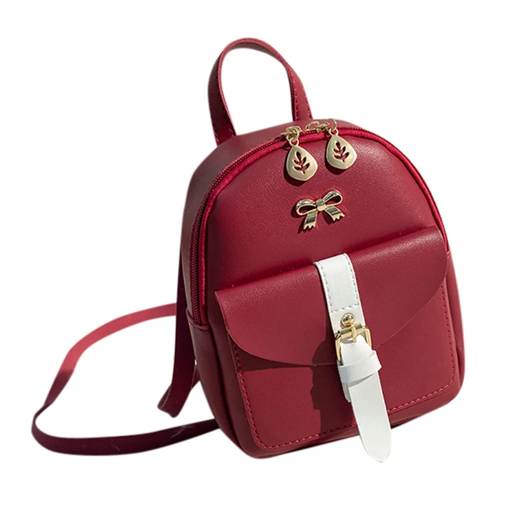 

OCARDIAN Mini Backpack Women PU Leather Shoulder Bag For Teenage Girls Kids Multi-Function Small Bagpack Female School Backpack