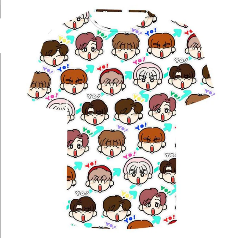 

K POP K-POP KPOP GOT 7 GOT7 Album 3D Cartoon T-Shirt Brand Clothing Hip Hop Fans Support Short Sleeve T Shirt Women Cool Tee