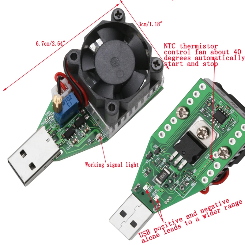 AIMOMETER DC 3,7~ 13V USB 15W регулируемый постоянный ток электронная нагрузка разрядник Z1019