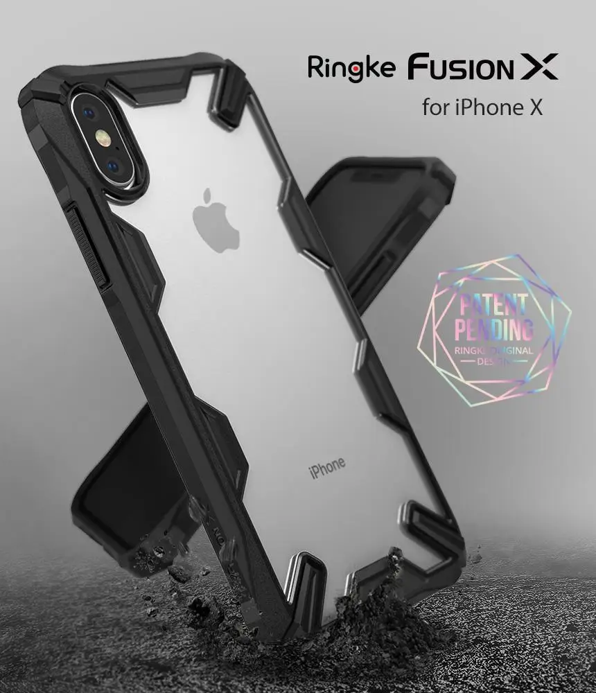 

Original Ringke Fusion X Phone Case For iphone X Clear Hard PC Back Soft TPU Bumper Drop Protection Cover For Iphone X/XS