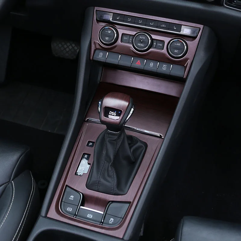 

dark Mahogany pattern item for SKODA KODIAQ 2017-2018 Interior decoration Gear Glass lifting switch panel door handle frame
