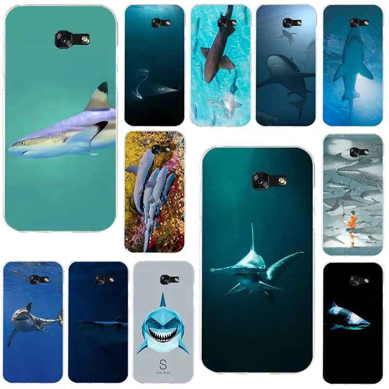 Ocean Fish Sharks Soft TPU Silicone cELL Phone Cases Bags For Samsung Galaxy A3 A5 A7 J1 J2 J3 J4 J5 J6 J7 2016 2017 2018 Cover |