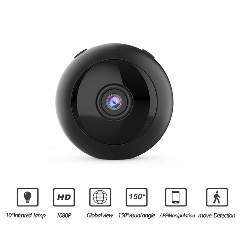 W8 Мини Wifi камера Hd 1080p Магнитный кронштейн 150 градусов широкий угол ночного