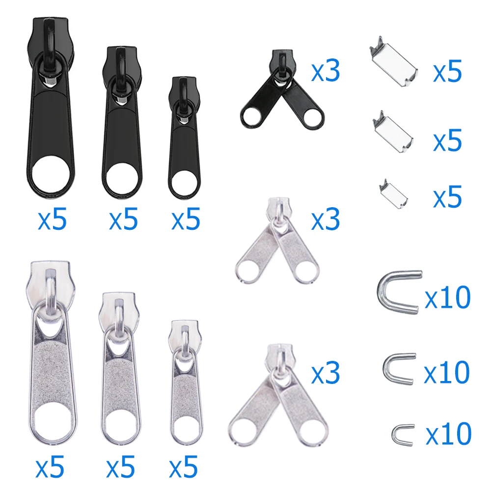 85pcs Zipper Repair Kit Zipper Sliders Install Pliers Tool Zippers Replacement Rescue Instant Repair Kit For Clothing Garment
