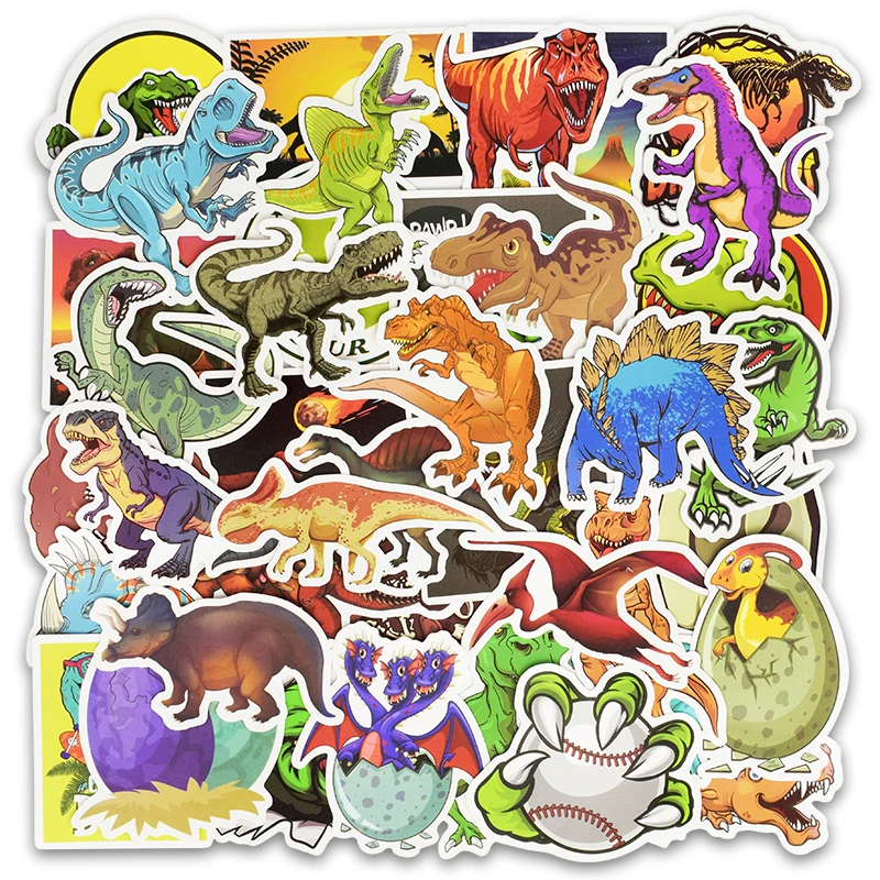 TD ZW 50Pcs Dinosaur Stickers For Decal Snowboard Laptop Luggage Car Fridge Car Styling DIY Laptop 2