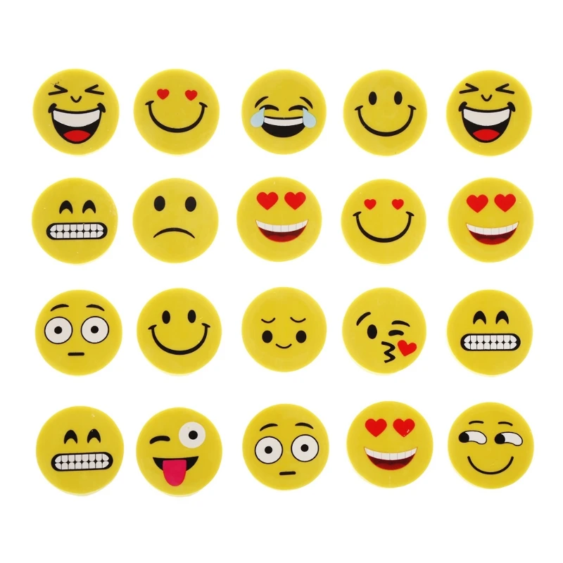 

4pcs Emoji Smile Erasers Rubber Eraser Assorted Stationery School Study Gifts