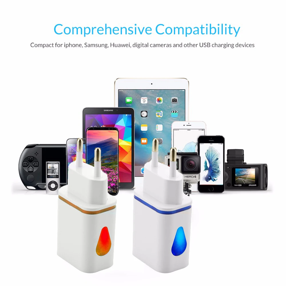 ORICO-Caricatore-Del-Telefono-Mobile-5V1A5W-5V2A10W-Caricabatteria-Da-Viaggio-USB-Portatile-Adattatore-A-Muro-Spina