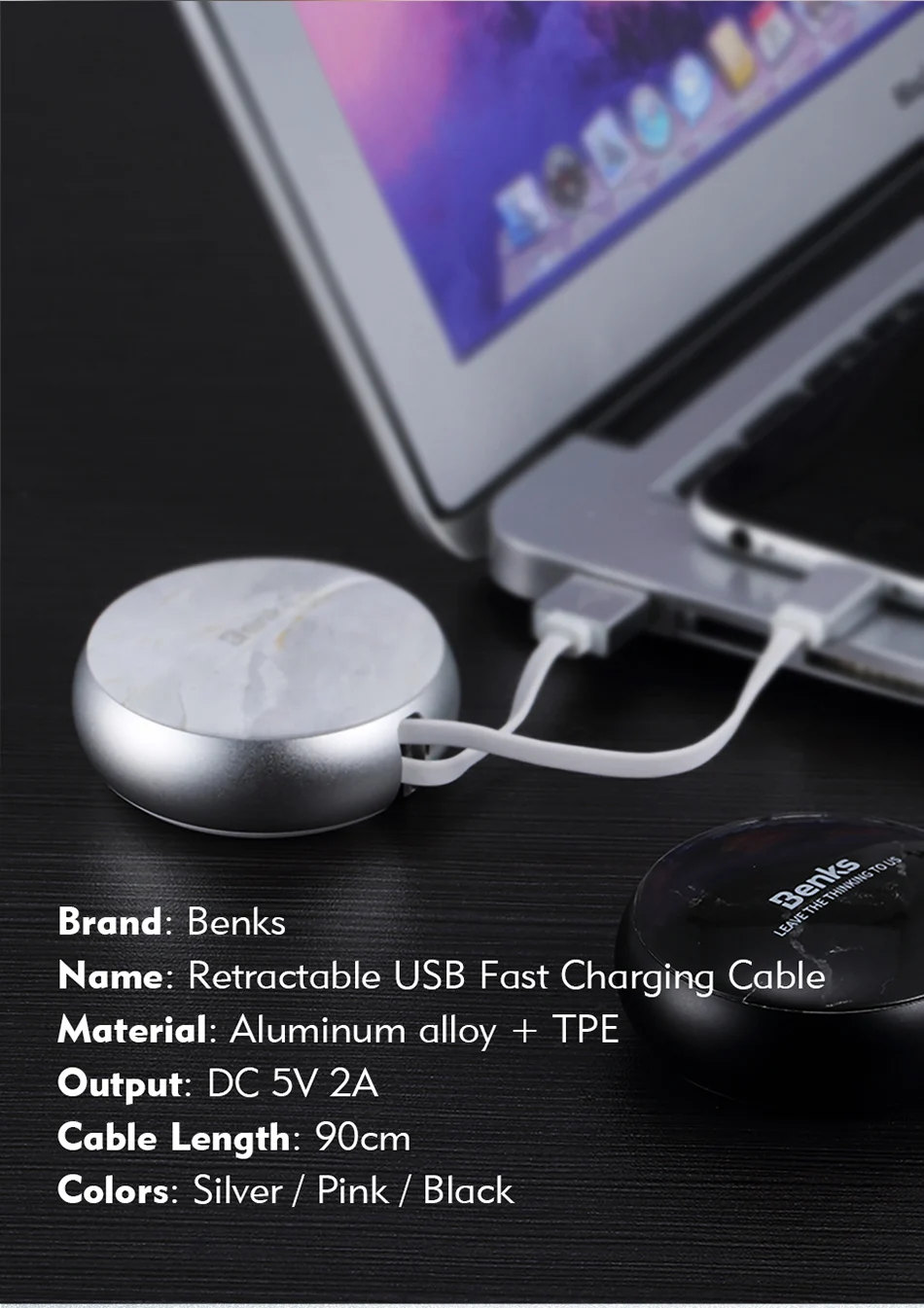 Benks Adjustable USB Charger Cable 8 Pin For Apple iPhone X 10 8 7 6s 5 ipad mini Plus Lighting Charging&Sync Data Cables 90cm (12)