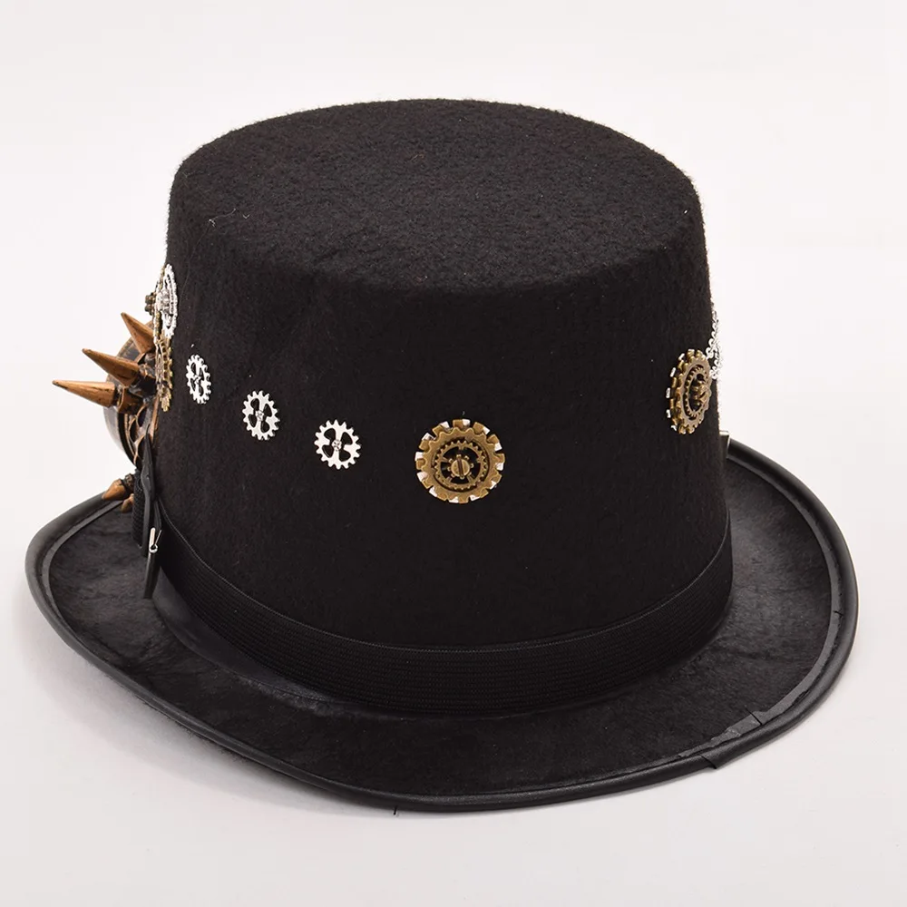 Фетровая Кепка Унисекс Женская Мужская винтажная черная шляпа в стиле панк очки