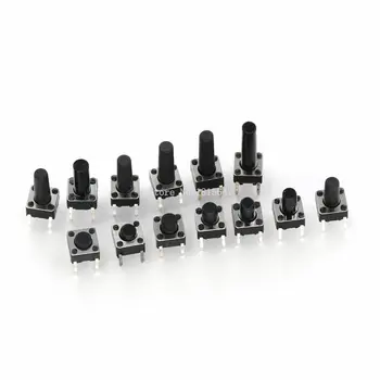 

100PCS 6*6*4.3mm 5mm 6 7 8 9 10 11 12 13 14 15 16 17 6X6 4Pin Tactile Tact Push Button Micro Switch Self-reset DIP Switches