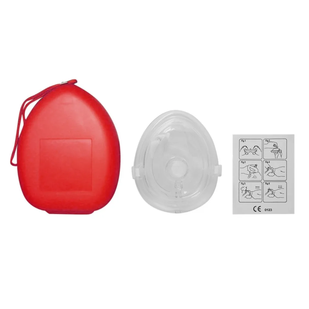 Профессиональная маска для защиты лица CPR с односторонним клапаном для спасателей первой помощи, комплект для обучения, дыхательная маска, медицинский инструмент