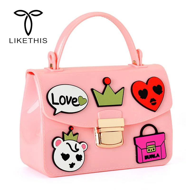 

Woman Bag Famous Brands Women Handbag Shining PU Jelly Bag Boutique Tote Candy Transparent Fashion Women Shoulder Bag Sac-16013