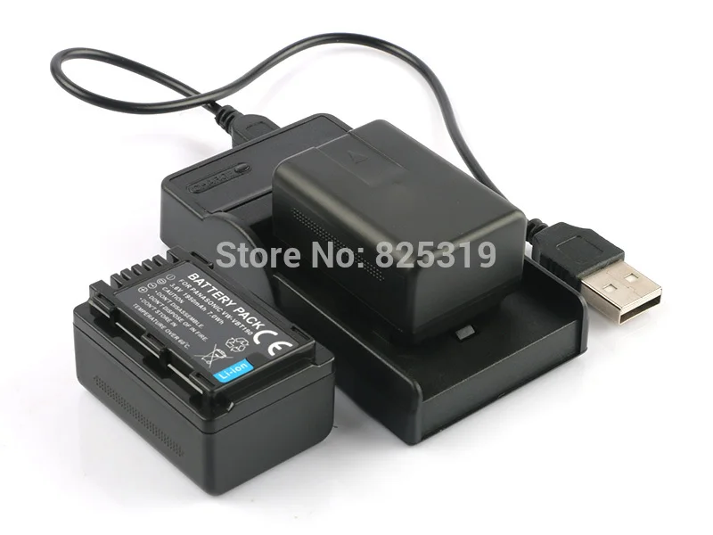 

2PC VW-VBT190 VBT190 Rechargeable Battery Pack Camera Batteries+Charger for Panasonic HC-V720 HC-V727 HC-V730 HC-V750