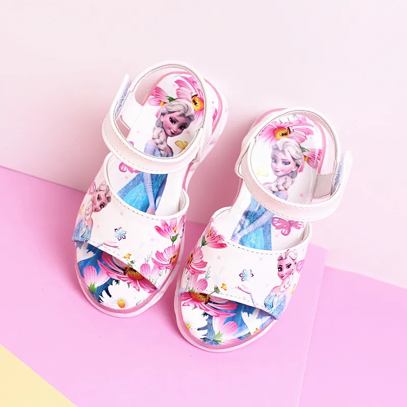Обувь Снежной Королевы Эльзы и Анны для девочек; летние туфли принцессы для девочек; Детские тонкие сандалии; модная обувь для танцев; гладиаторы в римском стиле
