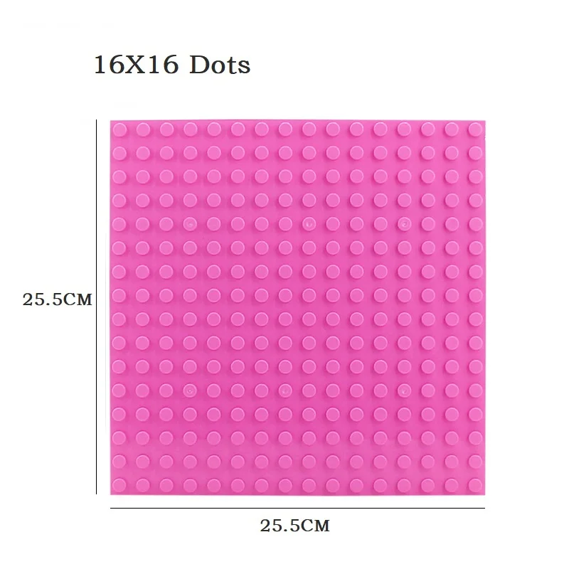 16*16 точек большие блоки базовые пластины совместимые Duploed опорная пластина Дети DIY Duploed большой блок Базовая пластина кирпичный блок напольная игрушка ребенок - Цвет: Розовый