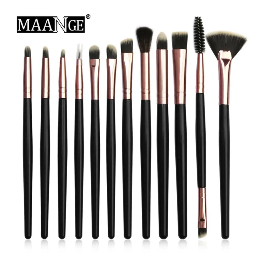 MAANGE Pro Wooden Makeup Brushes Set Eye Shadow Foundation Powder Eyeliner Eyelash Lip Make Up Brush Cosmetic Beauty Tool Kit - Handle Color: G