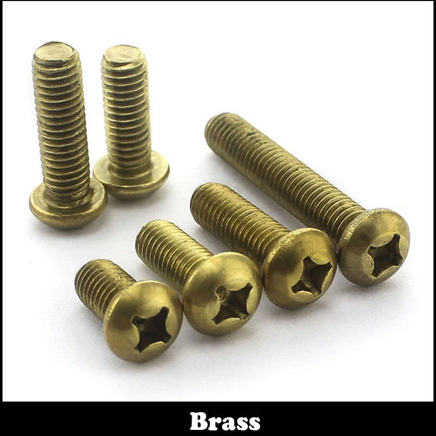 

M3 M3*6/8/10/12/16/20/25/30 M3x6/8/10/12/16/20/25/30 Brass Bolt Philips Cross Recessed Mushroom Round Head Machine Screw
