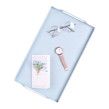 4 Colors Metal Iron Crafts Cosmetic Perfume Storage Tray Dish Decoration Plate Trays Gift Jewelry Ring Bread Dessert Plate