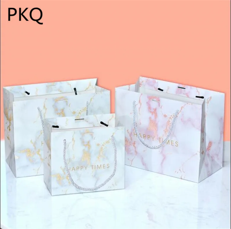 

20pcs High Quality Gift Bag with Handles White/Pink Paper Bag for Jewelry Clothes/Cosmetics Packaging Bag Wedding Candy Package