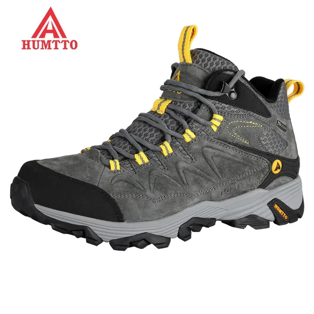 new winter hiking men Genuine Leather climbing shoes mountain boots outdoor sports breathable sneakers Waterproof trekking