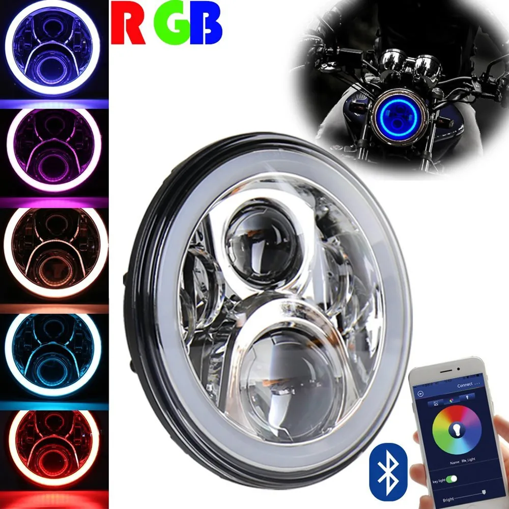 Buy 7inch Chrome DOT Harley Motorcycle 60W LED