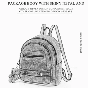 

Backpack female 2019 new Korean fashion wild cloth large capacity backpack bag personality tide PU Leather Shoulder Bag
