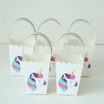 

50pcs European Wedding Favors Lovely Unicorn Candy Bags handbag children Party Gift Box Christmas cookie sugar chocolate package