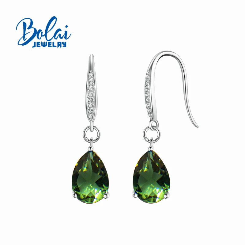 Bolaijewelry, серьги из зултанита, серебро 925 пробы, в форме капли воды, стильные женские ювелирные изделия с драгоценным камнем, меняющим цвет, отличный подарок