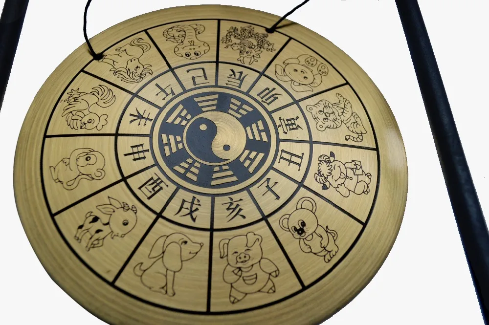 Zen Art латунный Настольный браслет фэн шуй Зодиак гонг W Free Fengshuisale красный из струн