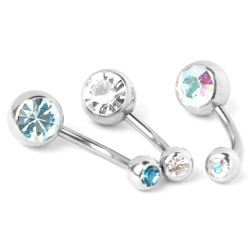 8x Rhinestone Titanium body jewelry navel piercingin Body Jewelry from