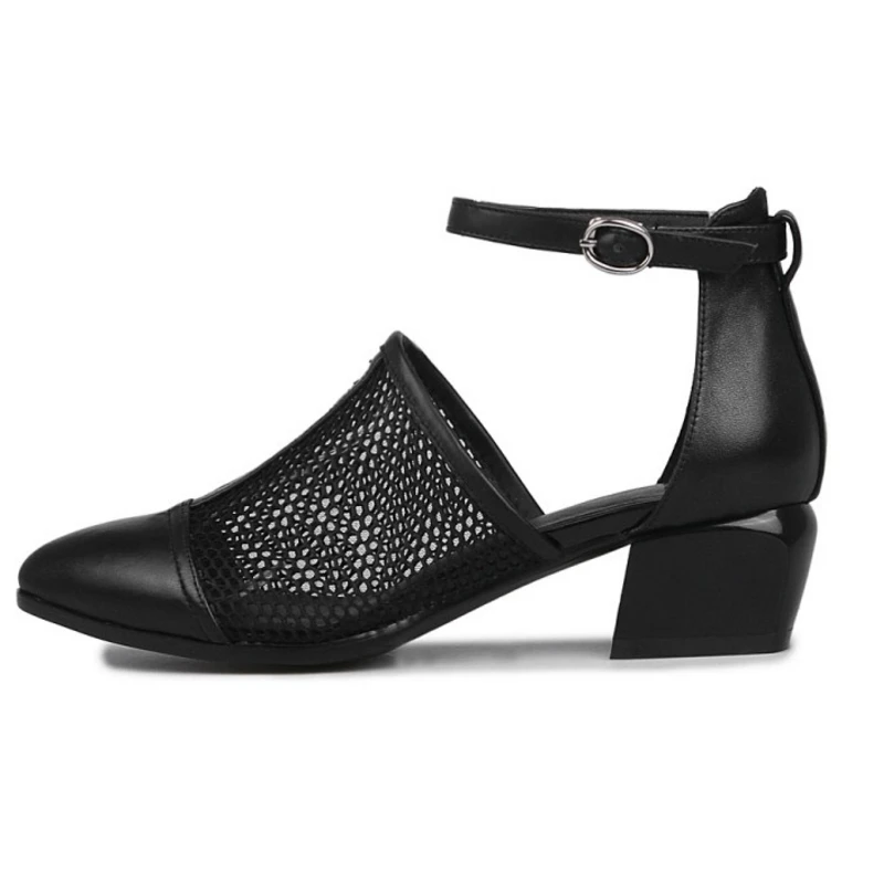 SARAIRIS/Коллекция года; Брендовая женская обувь черного цвета из натуральной кожи с size34-40; женские босоножки из натуральной коровьей кожи; черные вечерние туфли