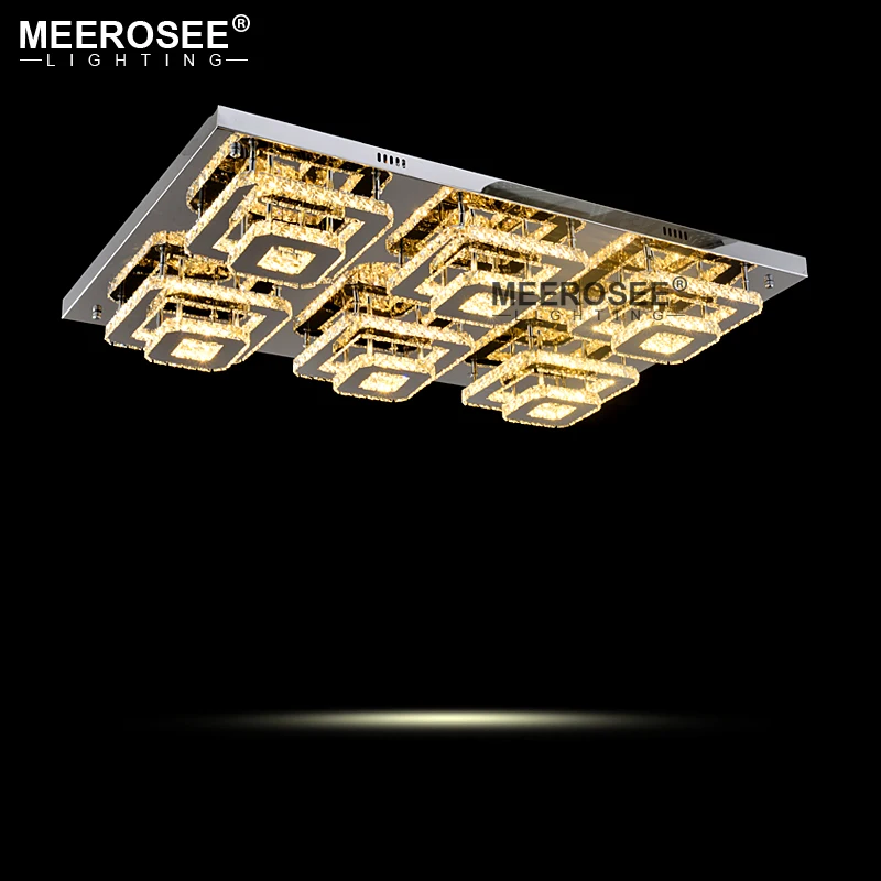 

LED Chandeliers Crystal Square Rings Lighting Fixtures Modern Silver Dinning Room Hanging Lamps DIY Style Fast Shipment