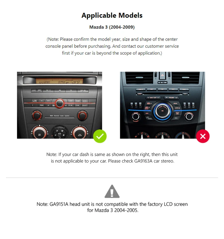 Excellent 7" Octa-Core Android 8.0 Car DVD Multimedia Navigation GPS Radio for Mazda 3 2004 2005 2006 2007 2008 2009 with Split Screen 1