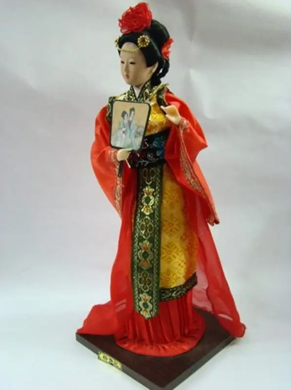 Ancient Chinese Princess Doll Statue Silk Figurine Ethnic Craft Beauty Decor Fun 