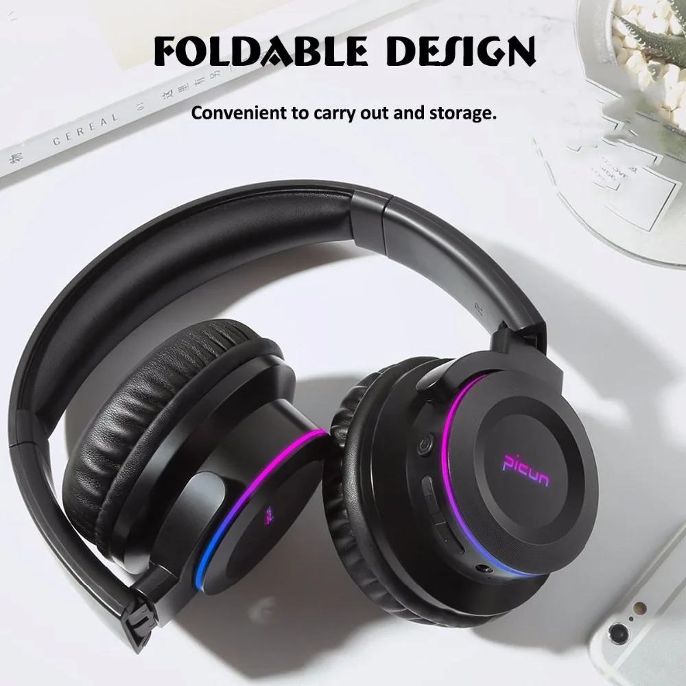 B9 Folding Portable Wireless Bluetooth Headphone LED Headset Touch Control earphone With MIC TF Card for mobile phone|Bluetooth Earphones & -