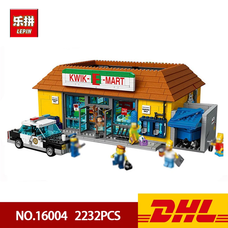 

LEPIN 16004 2232Pcs The Simpsons KWIK-E-MART Action Model Building Block Bricks Compatible 71016 Toys for Children