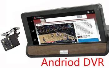 

3G WCDMA Android 7 inch Car Camera DVR Bluetooth FM WIFI Dual Lens rearview mirror Camcorder Dash cam dvrs