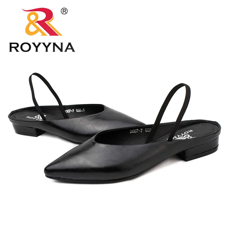 ROYYNA/Новинка; элегантные стильные женские туфли-лодочки; женская обувь с острым носком; женские модельные туфли на квадратном каблуке; Удобный светильник; Быстрая